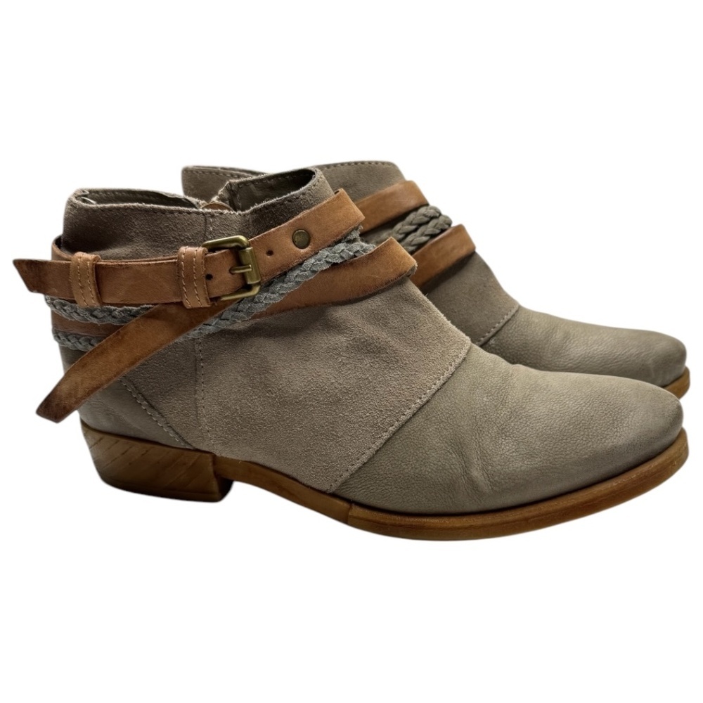 Miz Mooz Taupe and Brown Ankle Booties